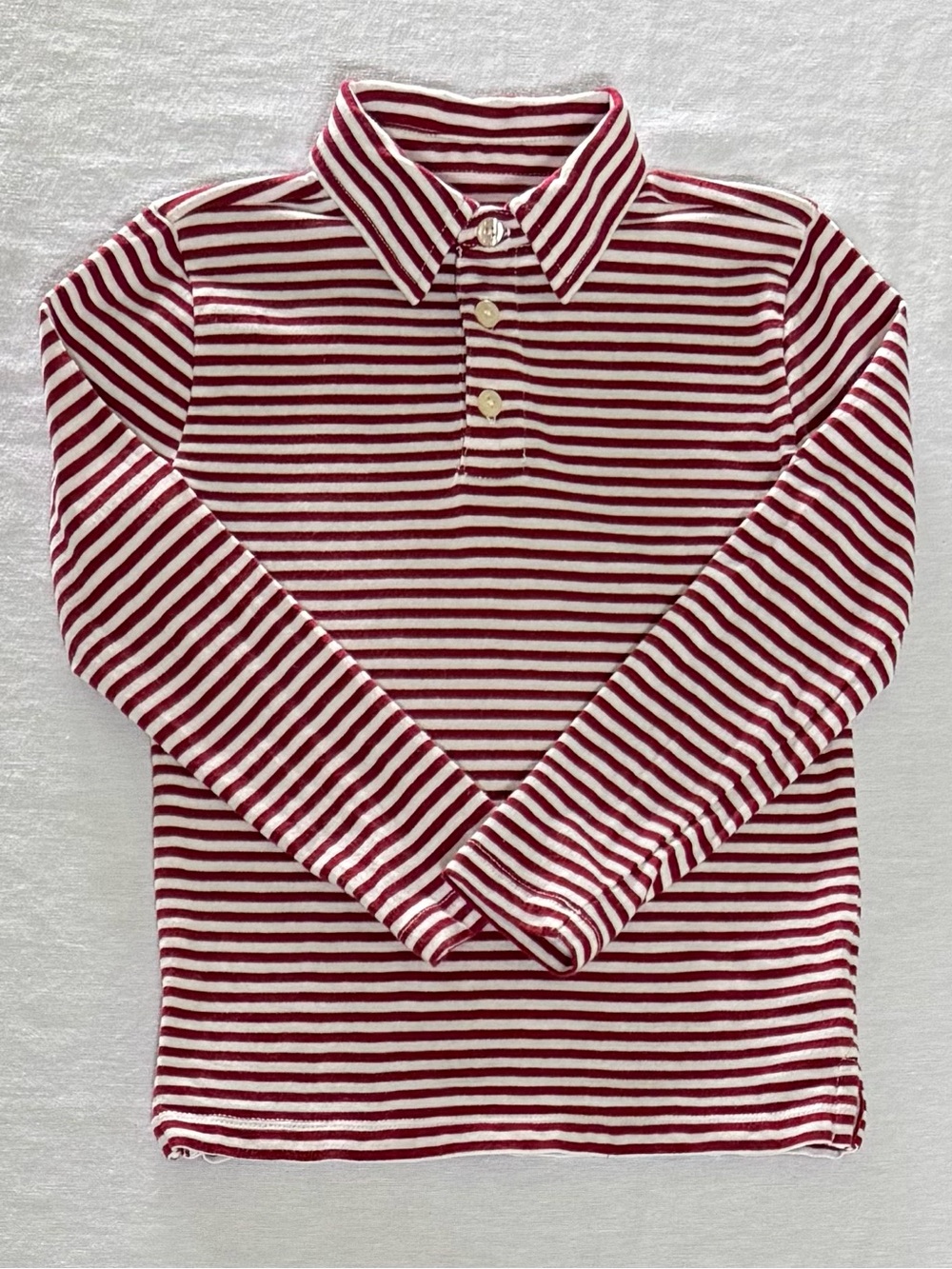 Striped Long Sleeve Crewcuts (J Crew) Polo Boys XS 4-5 100% Cotton